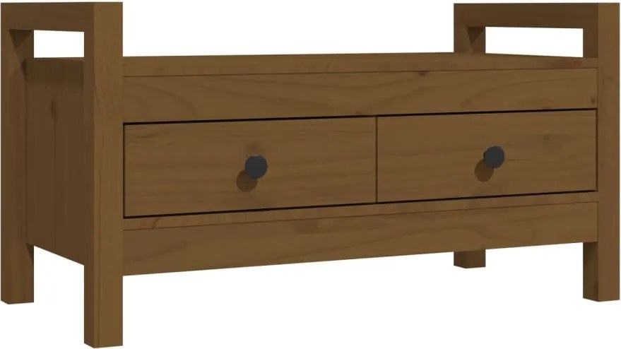 vidaXL mézbarna tömör fenyőfa előszoba pad 80 x 40 x 43 cm