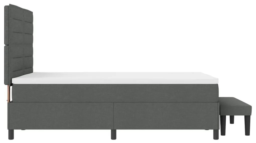 vidaXL Box Spring Ágy Matraccal és Pad Sötétszürke 140x200 cm Szövet