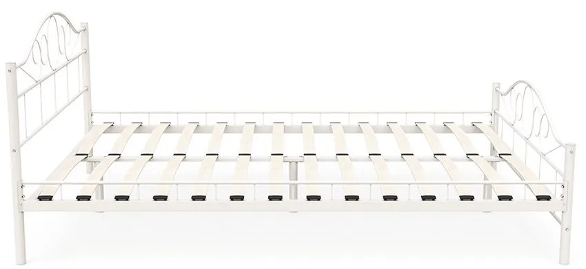 Mimi fém ágykeret ajándék ágyráccsal több méretben és színben-Fehér 140x200cm