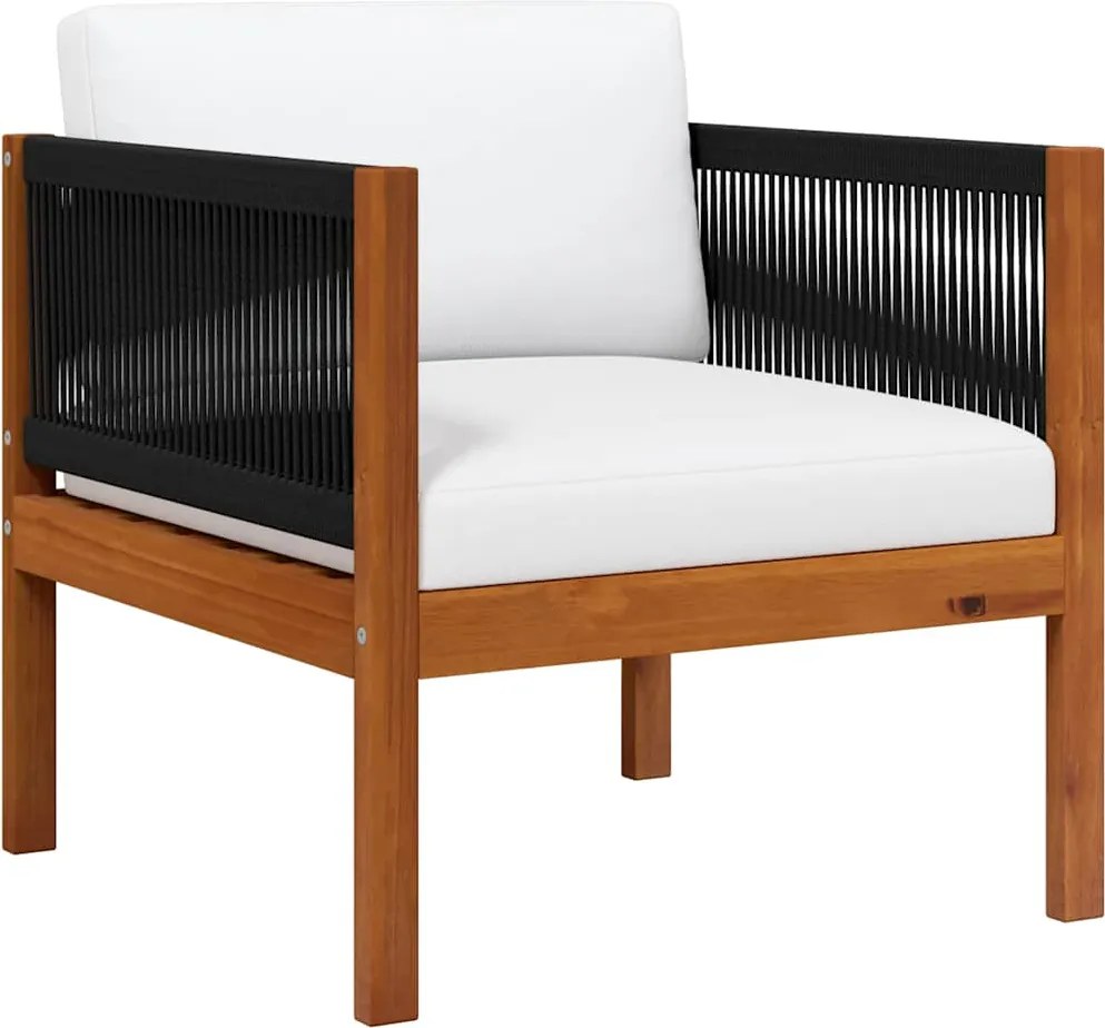 vidaXL tömör akácfa kerti szék párnával
