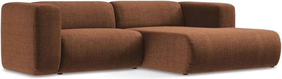 Terrakotta színű sarokkanapé (jobb oldali-heverő résszel) Ekahi – Makamii