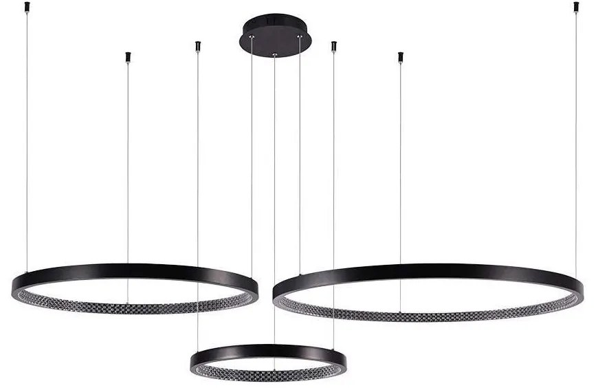 LED Csillár zsinóron 3xLED/19W/230V 4000K fekete