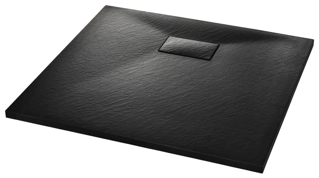 vidaXL fekete SMC zuhanytálca 90 x 80 cm