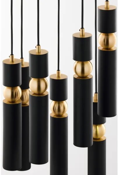 Jupiter 2015 - Csillár zsinóron ALAS 7xGU10/10W/230V fekete/arany