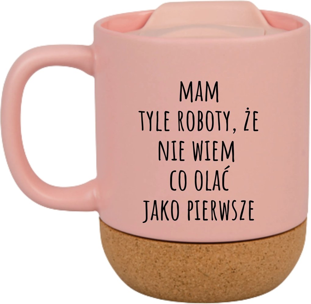 Rózsaszín Bögre Fedéllel És Parafa Aljjal Ajándék Nem Tudom Mit Hagyjak Ki