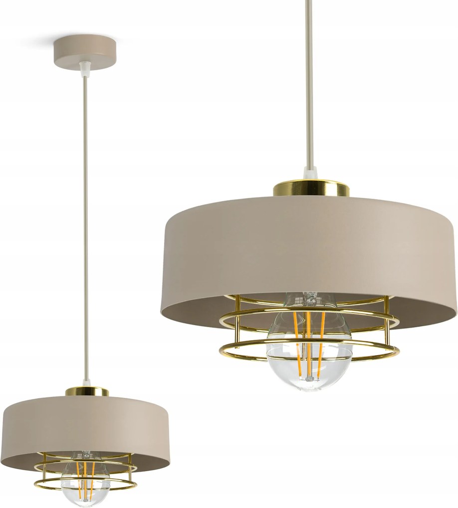 Mennyezeti Lámpa Függő Csillár Bézs Ecru Arany 1xE27 Led 760-EZ1-200