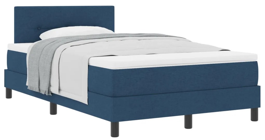 Boxspring ágy matraccal Tengerészkék 120x200 cm Szövet