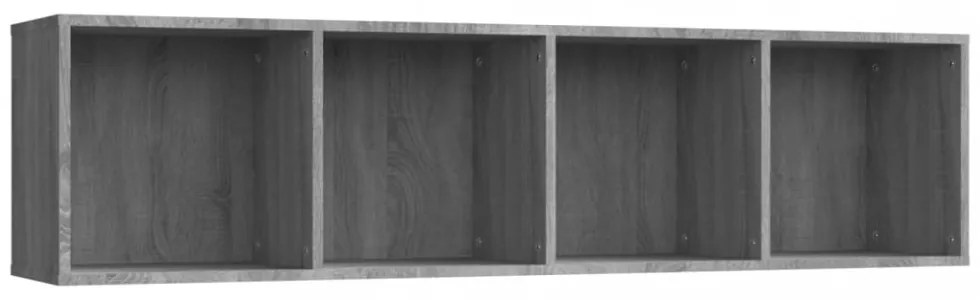 szürke sonoma színű szerelt fa könyv-/TV-szekrény 143x30x36 cm