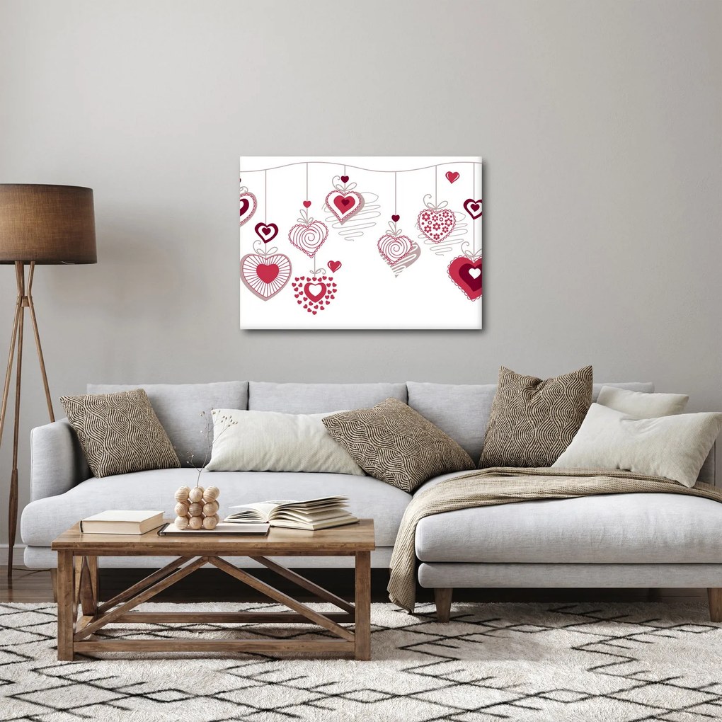 Festett szívek képe (70x50 cm)