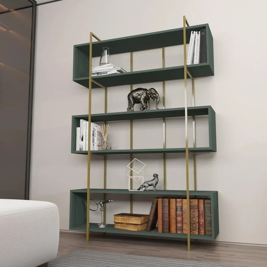 könyvespolc Bruti - Green, Gold