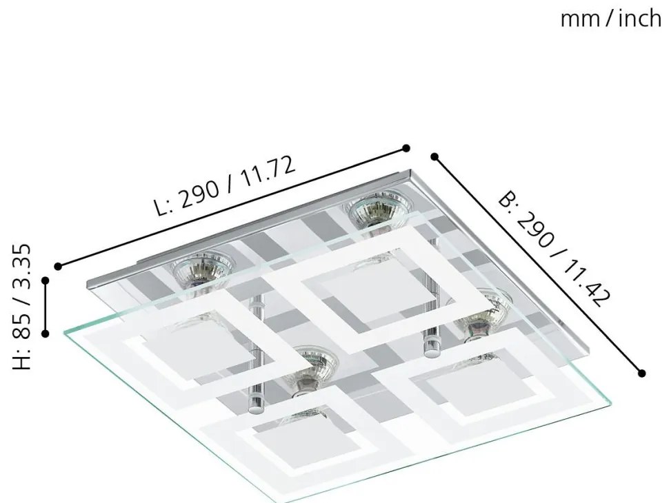 Eglo Almana 94226 mennyezetlámpa, 4x3W LED, 4x200 lm