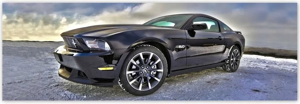 Fotótapéták 312x104 Ford Mustang a hóban Autó Klasszikus Made in Usa