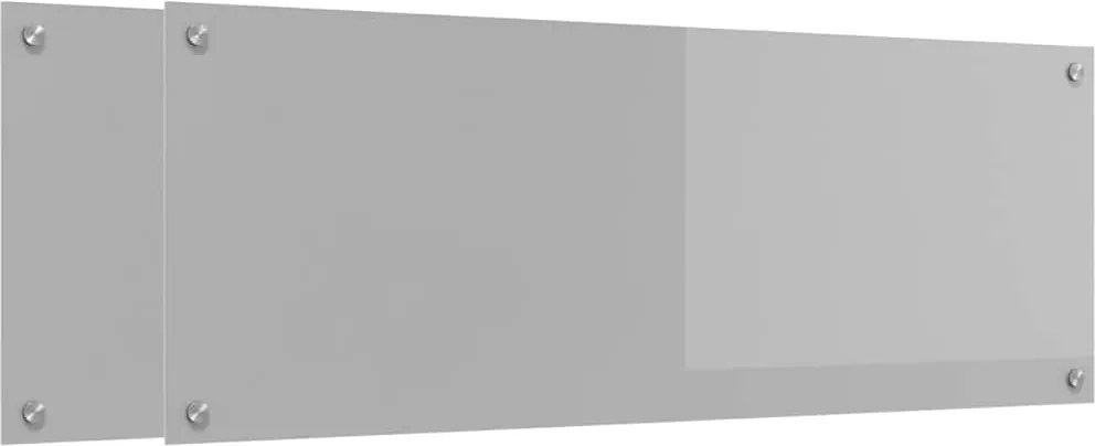 vidaXL Konyhai splashback 2 pcs Világosszürke 110 x 40 cm edzett üveg