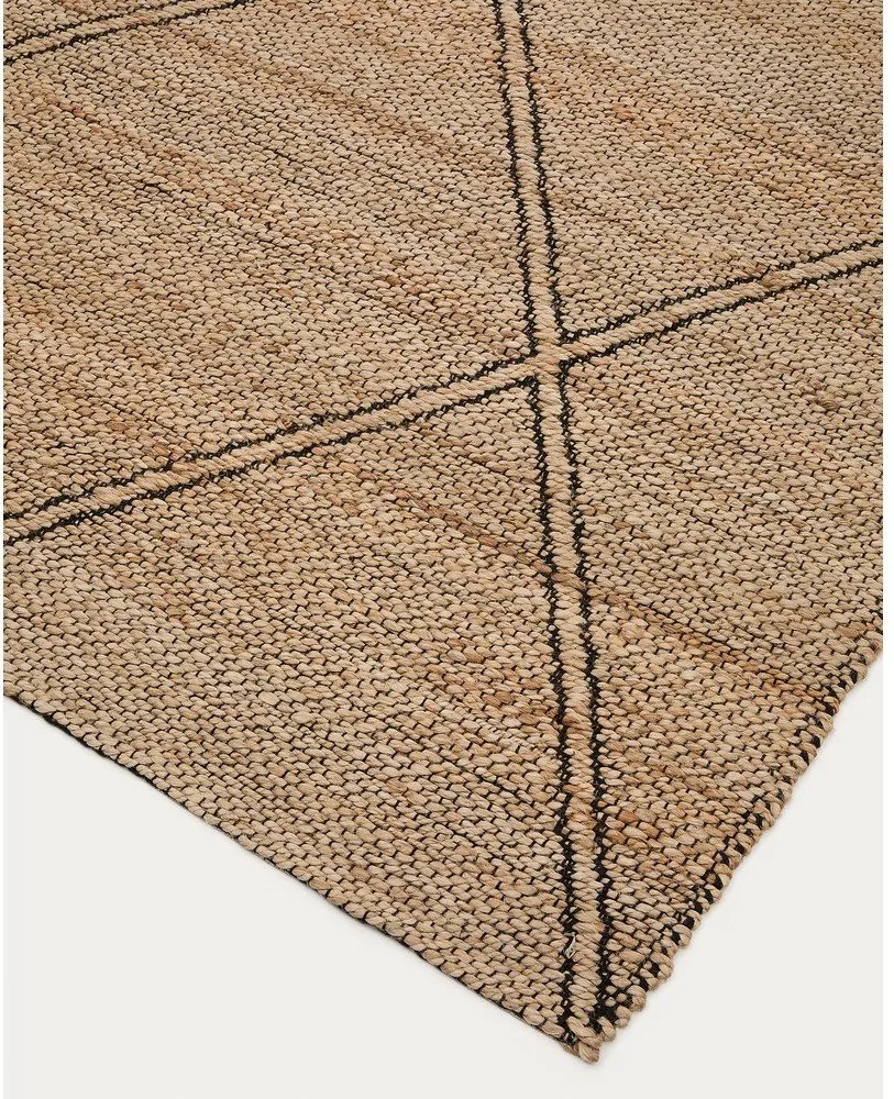 Natúr színű kézi szövésű juta szőnyeg 160x230 cm Vallalta – Kave Home