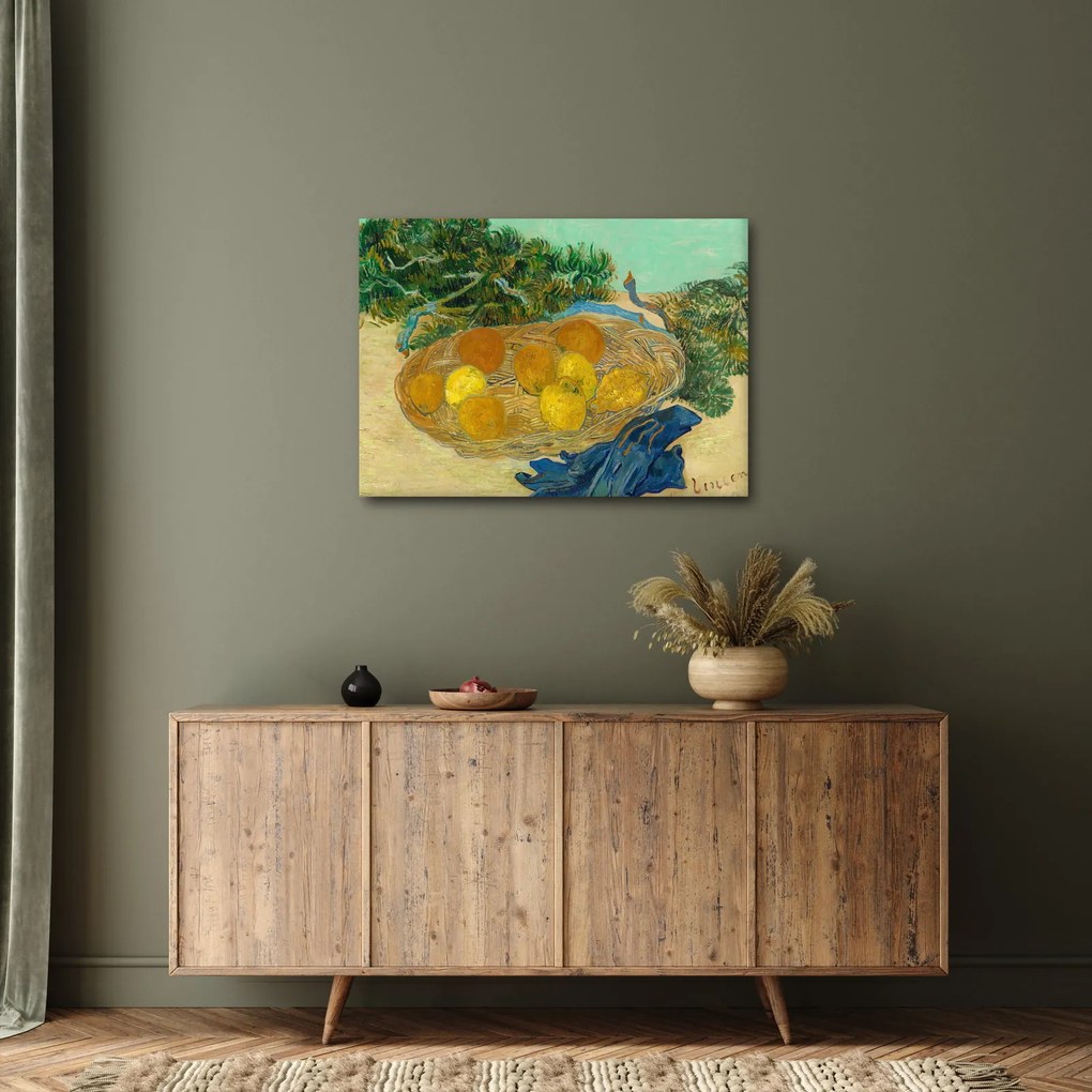 Kép - Vincent van Gogh, Still Life of  Oranges and Lemons with  Blue Gloves, reprodukciók (70x50 cm)
