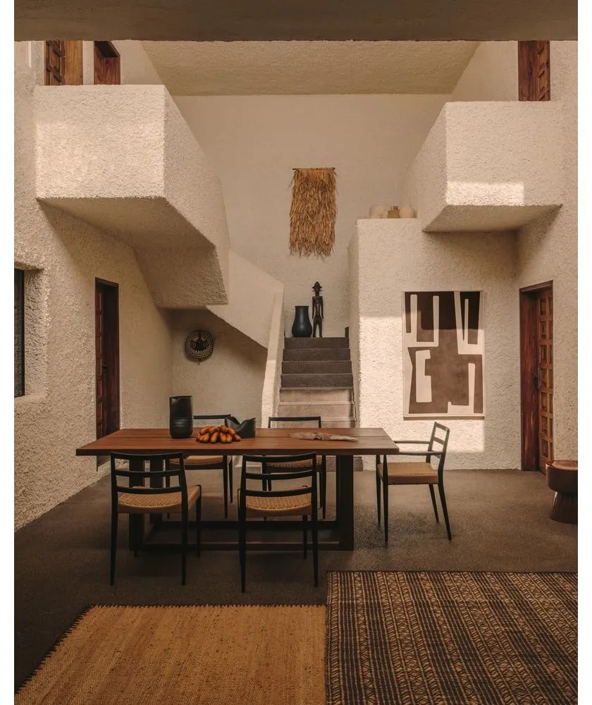 Natúr színű teakfa étkezőasztal 100x220 cm Sashi – Kave Home