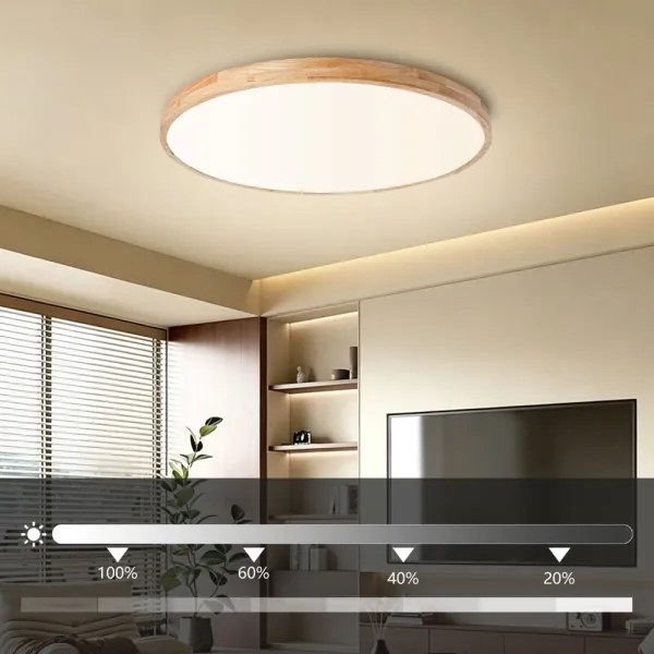 BRILAGI - Dimmelhető lámpatest WOODLINE LED/100W/230V 3000-6000K tölgy átm. 80 cm + távirányító