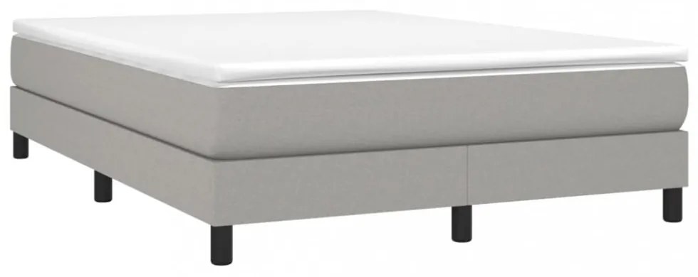 világosszürke szövet rugós ágykeret 140 x 190 cm