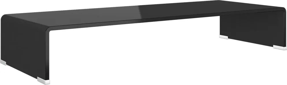vidaXL Fekete üveg TV/monitor állvány 80x30x13 cm