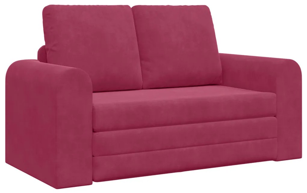 Floor Sofa Bed 2 az 1-ben Borvörös 148x71x83 cm Velúr