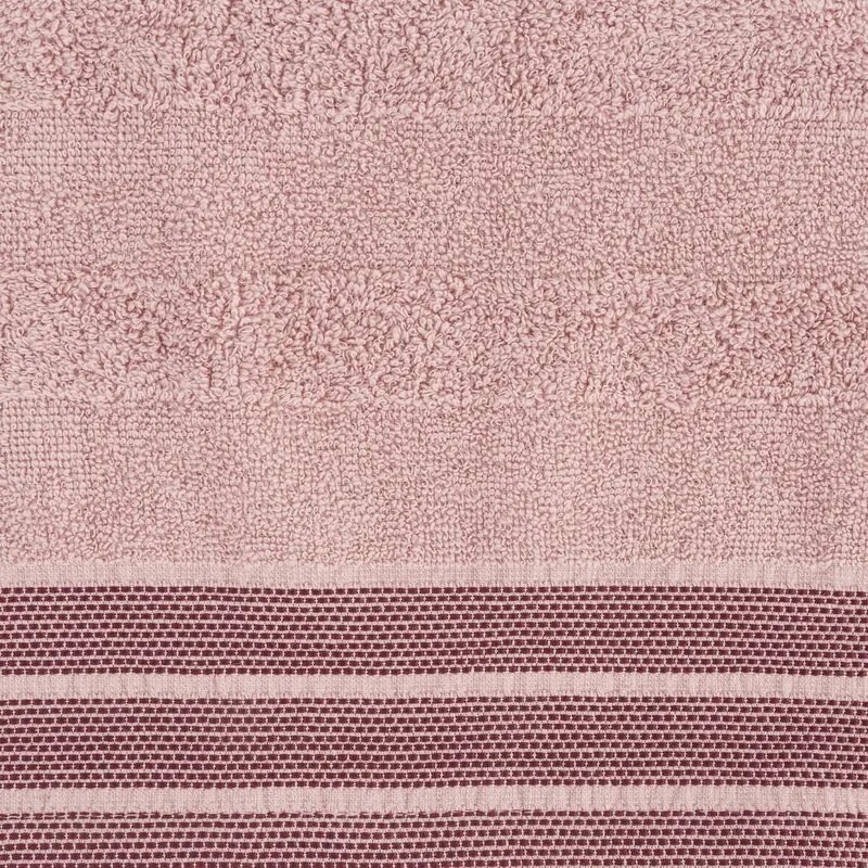 Pati törölköző 50x90 púderrózsaszín frottír csíkos 500g