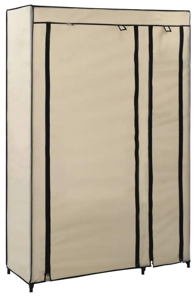 vidaXL krémszínű összecsukható szövet ruhásszekrény 110 x 45 x 175 cm