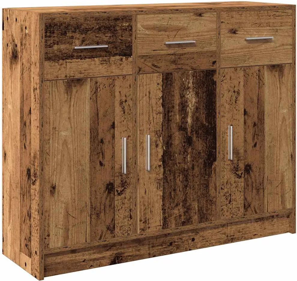 vidaXL antik fa színű szerelt fa tálalószekrény 91x28x75 cm