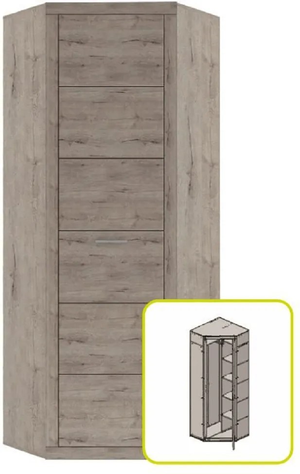 Sarokszekrény 1D, tölgy san remo, ORESTES