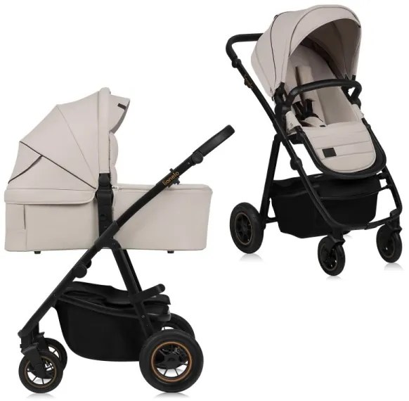 Lionelo - AMBER PLUS 2 az 1-ben kombinált babakocsi, homokbézs