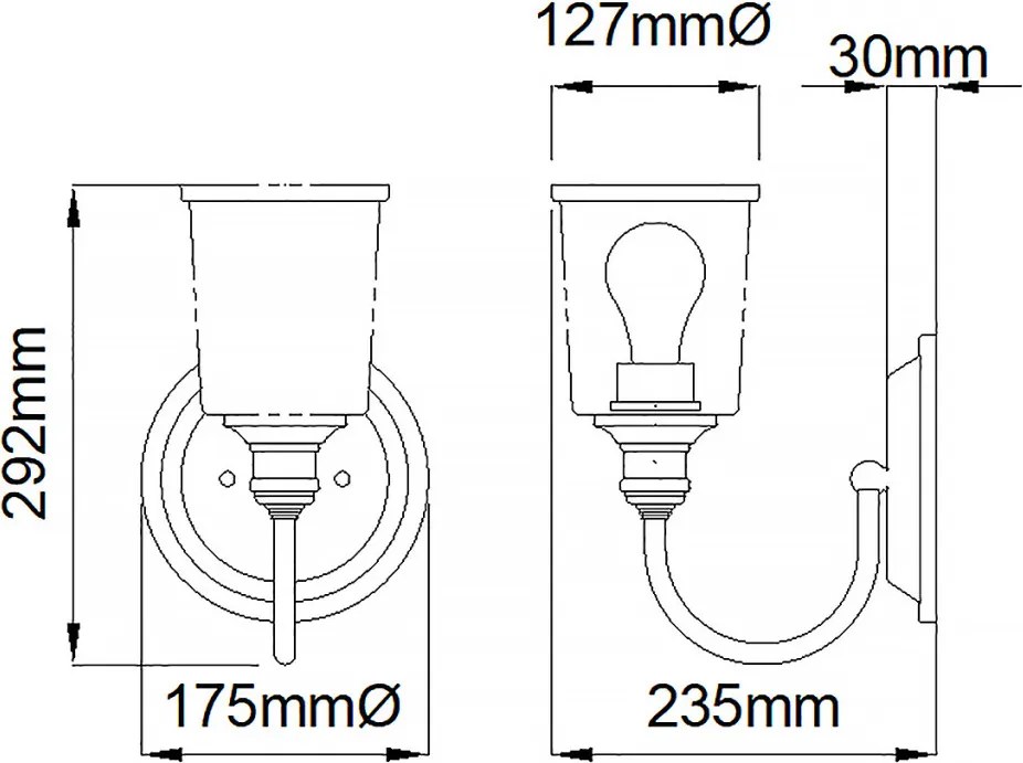 Elstead Lighting WAVERLY KL-WAVERLY1-NBR Fali lámpa 1x60W/E27