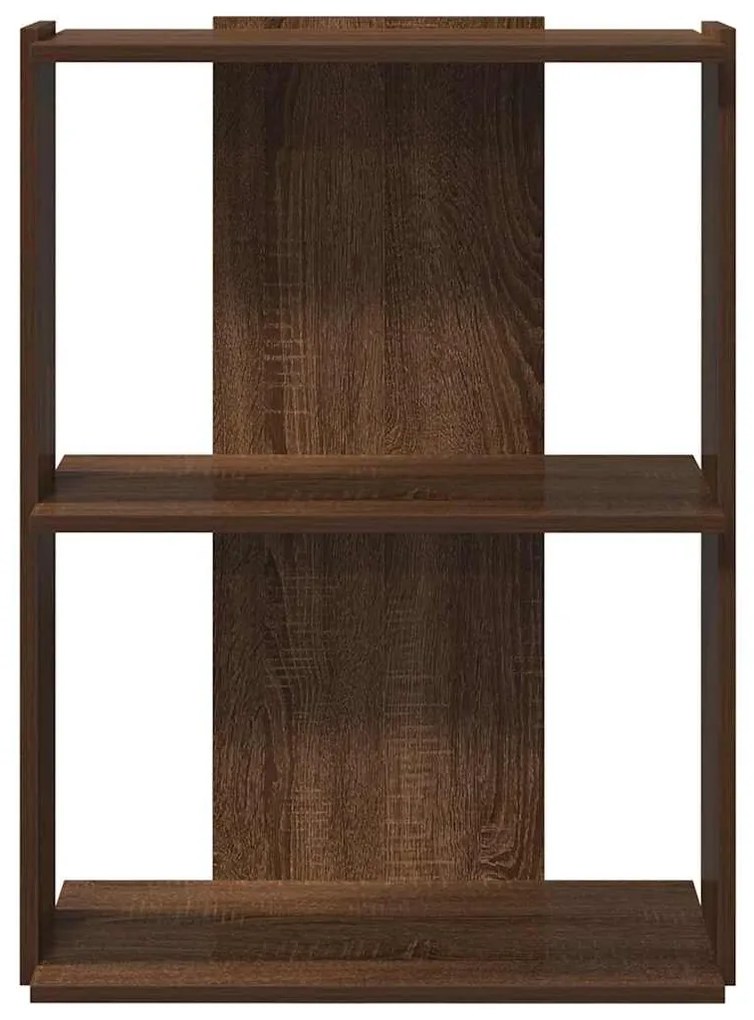 3 szintes barna tölgyszínű fa könyvespolc 60x30x80 cm