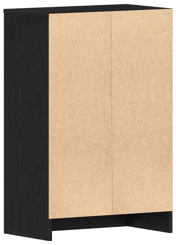vidaXL Cipőtároló Fekete Tölgy 60x35x92 cm Műgyanta