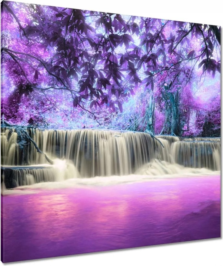Vászonkép 90x90 Lila vízesés