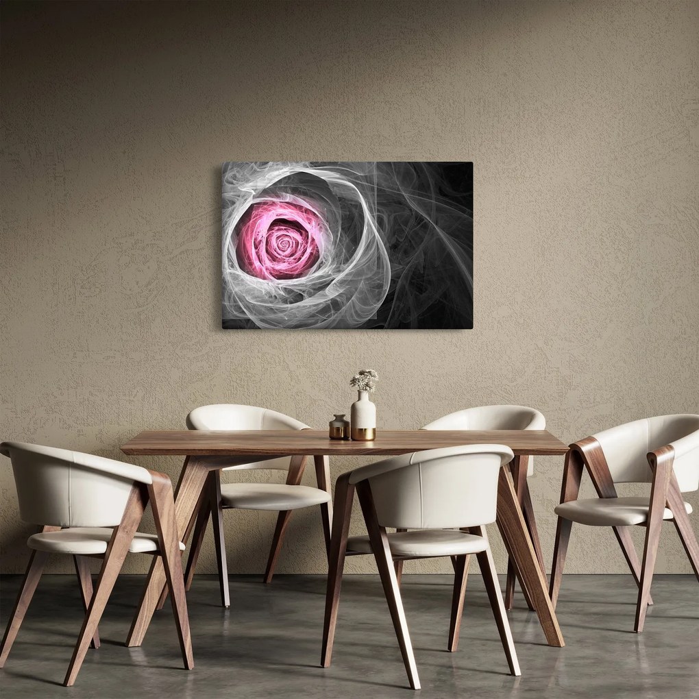 Kép - Absztrakt rózsa, fukszia (90x60 cm)
