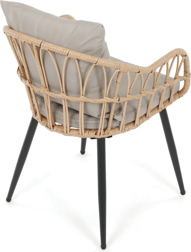 Kerti szék, fém, polyrattan, bézs, AZ-F1406 NAT