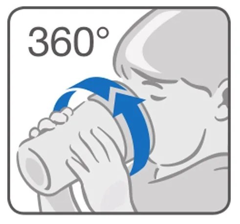 Bájos itató pohár Mini Cups NUK 360° fedéllel neutral