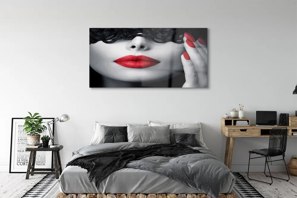Üvegképek Vörös ajkak nő 125x50 cm