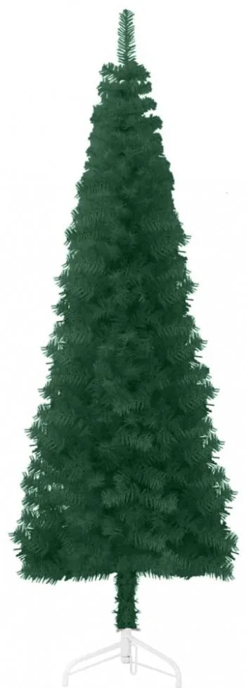 zöld vékony fél műkarácsonyfa állvánnyal 150 cm