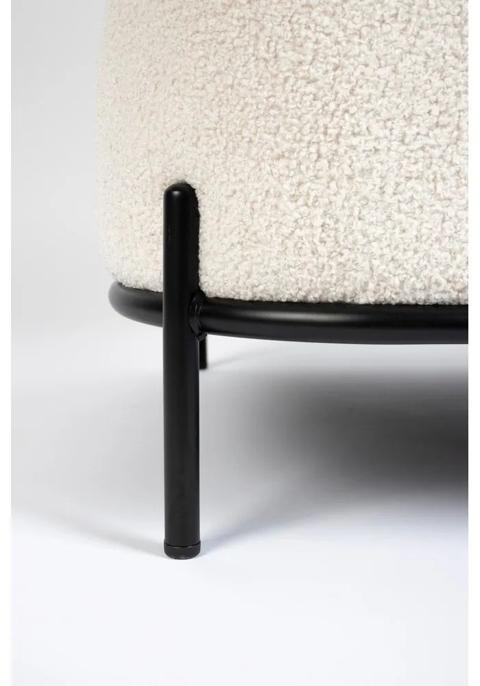 Krémszínű buklé fotel Polly – White Label