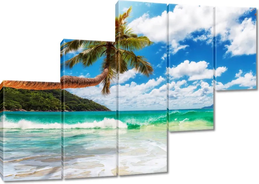 Vászonkép 150x105 Paradicsomi tengerpart pálmafákkal