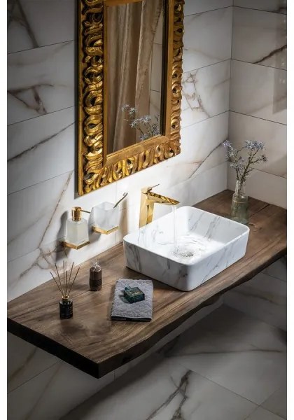 Sapho - DALMA ráültethető mosdó 47,5 x 37,5 cm, kerámia/Carrara