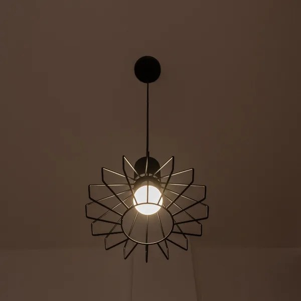 SOLANO kábeles függeszték 1xE27/15W/230V fekete/fényes króm