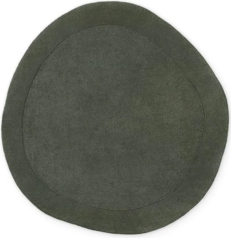 Sötétzöld kézi szövésű gyapjúkeverék kerek szőnyeg ø 160 cm Kari Organic – Villeroy&amp;Boch