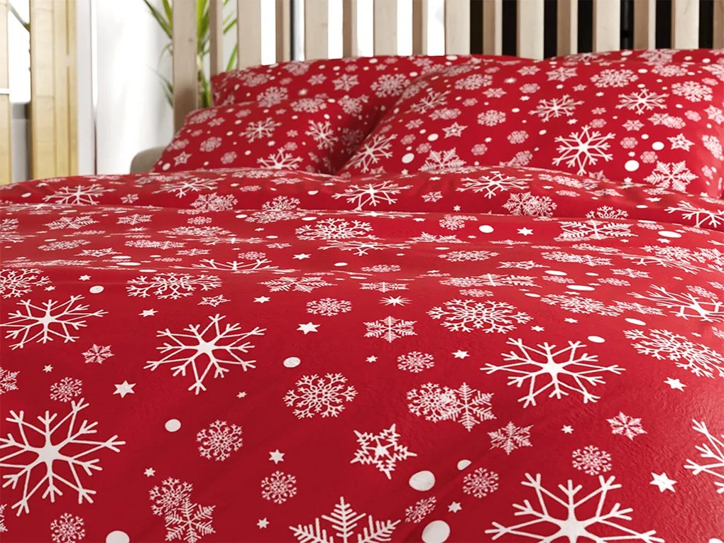 Mikroplüss ágyneműhuzat SNOWFALL piros Ágyneműhuzat mérete: 80 x 80 cm | 135 x 200 cm