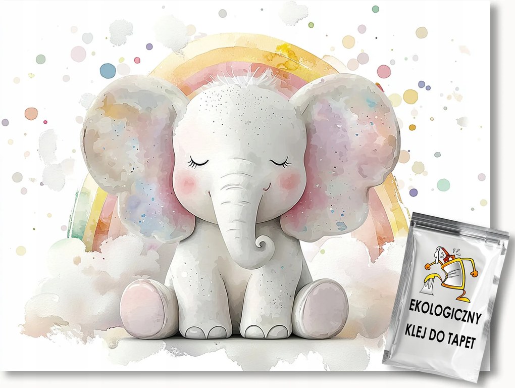 Fotótapéta Flizelina Elefánt Szivárvány Felhők Álom Mese 368x254 ragasztó