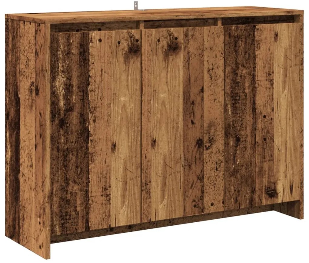 antik fa színű szerelt fa tálalószekrény 102 x 33 x 75 cm