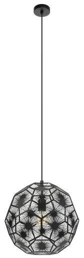 Eglo 39618 - Csillár zsinóron SKOURA 1xE27/60W/230V 41 cm fekete