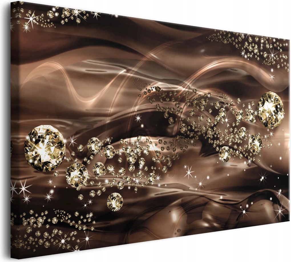 Vászonkép modern faliképek arany bronz kristályok csillogás