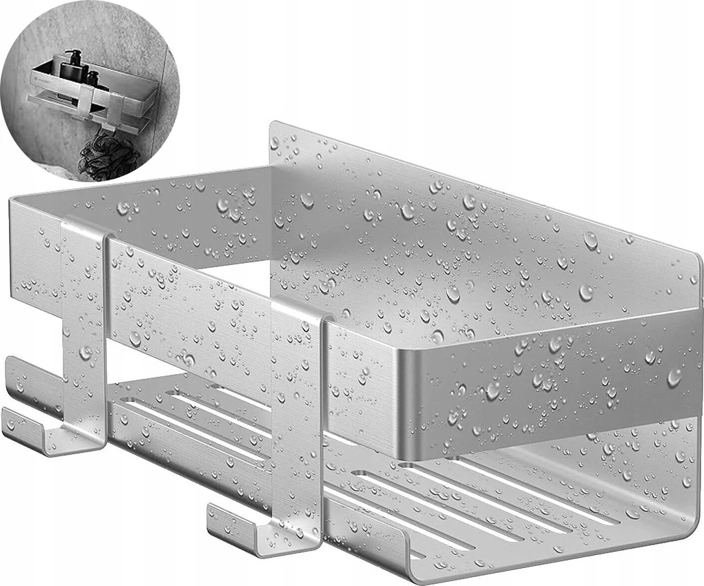 Rozsdamentes Acél Zuhanypolc, Fúrás Nélküli Zuhanykosár