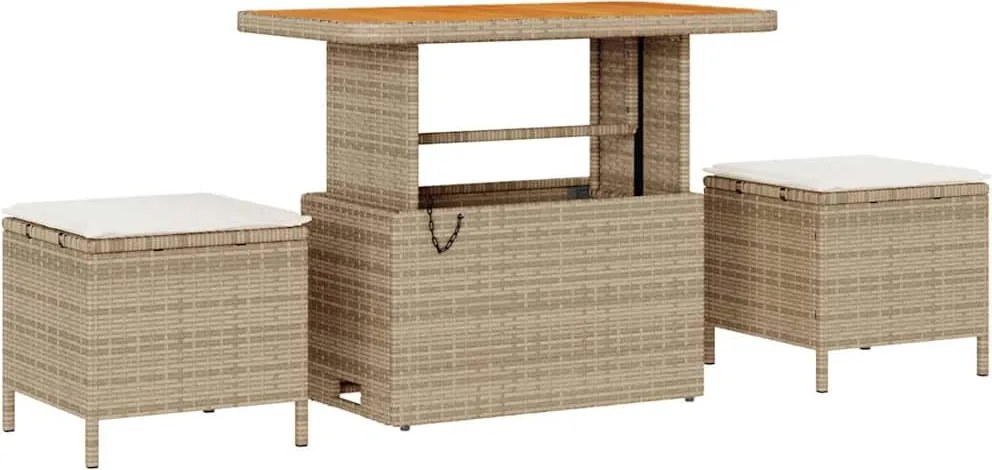 vidaXL Kerti Kanapé Szett párnával 9 pcs Beige és krém